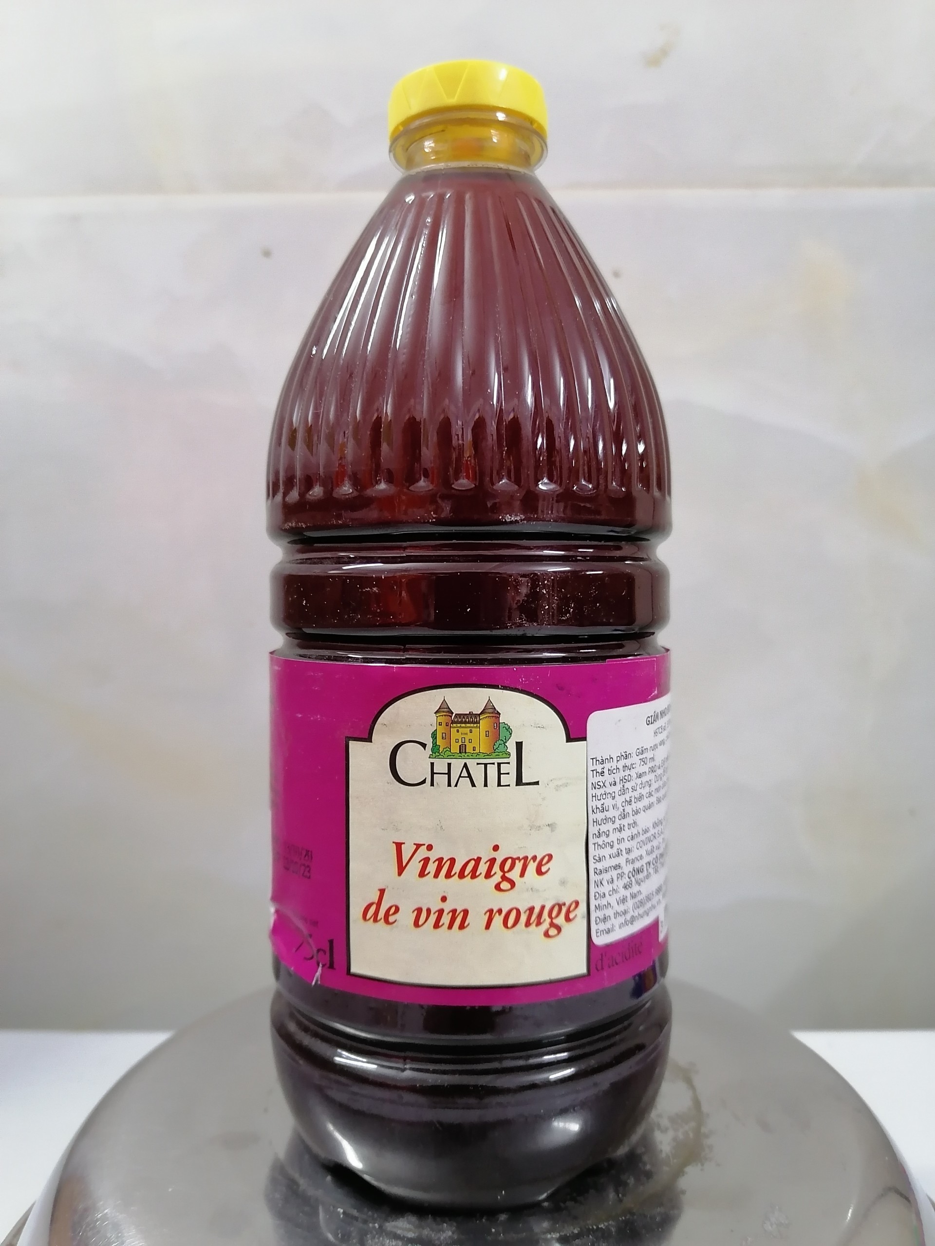 [Chai nhựa 750ml] GIẤM NHO ĐỎ [France] CHATEL Red Vinegar (nhn-hk)