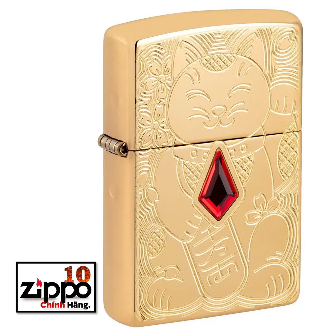 Bật Lửa Zippo 49802 LUCKY CAT DESIGN - Chính Hãng 100%