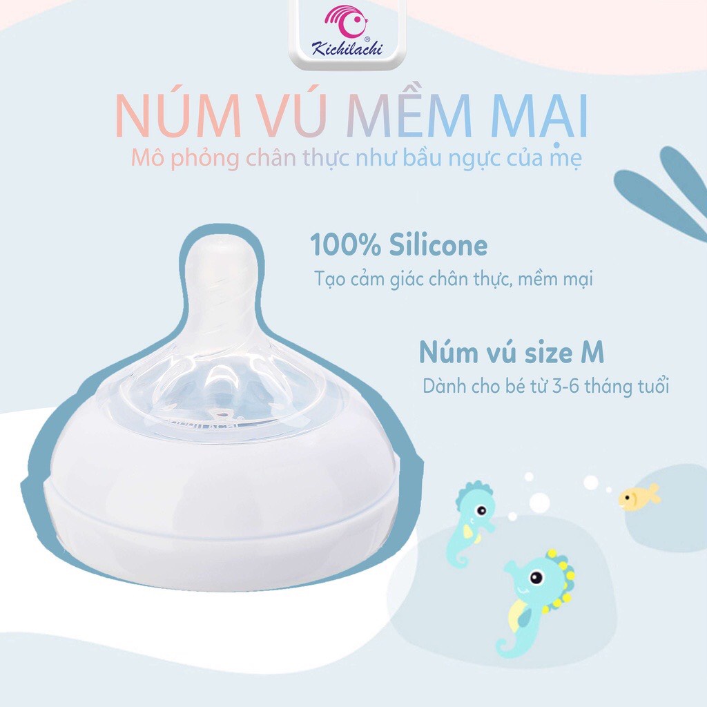 Bình sữa cổ rộng Kichi Natural 125ml - 260ml