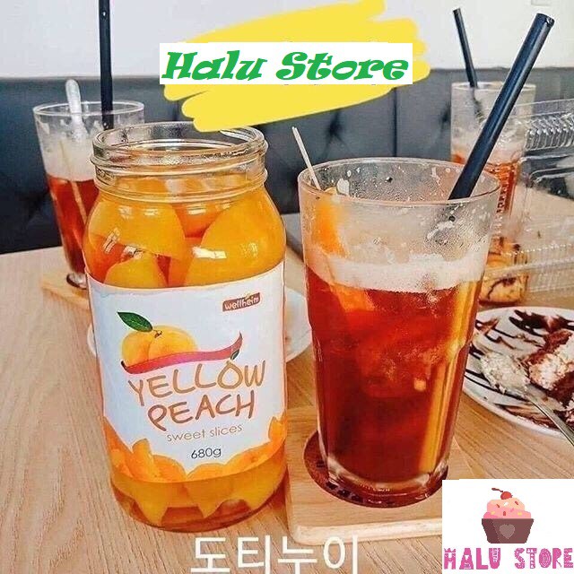 Đào miếng ngâm to đùng tươi ngon - hàn quốc