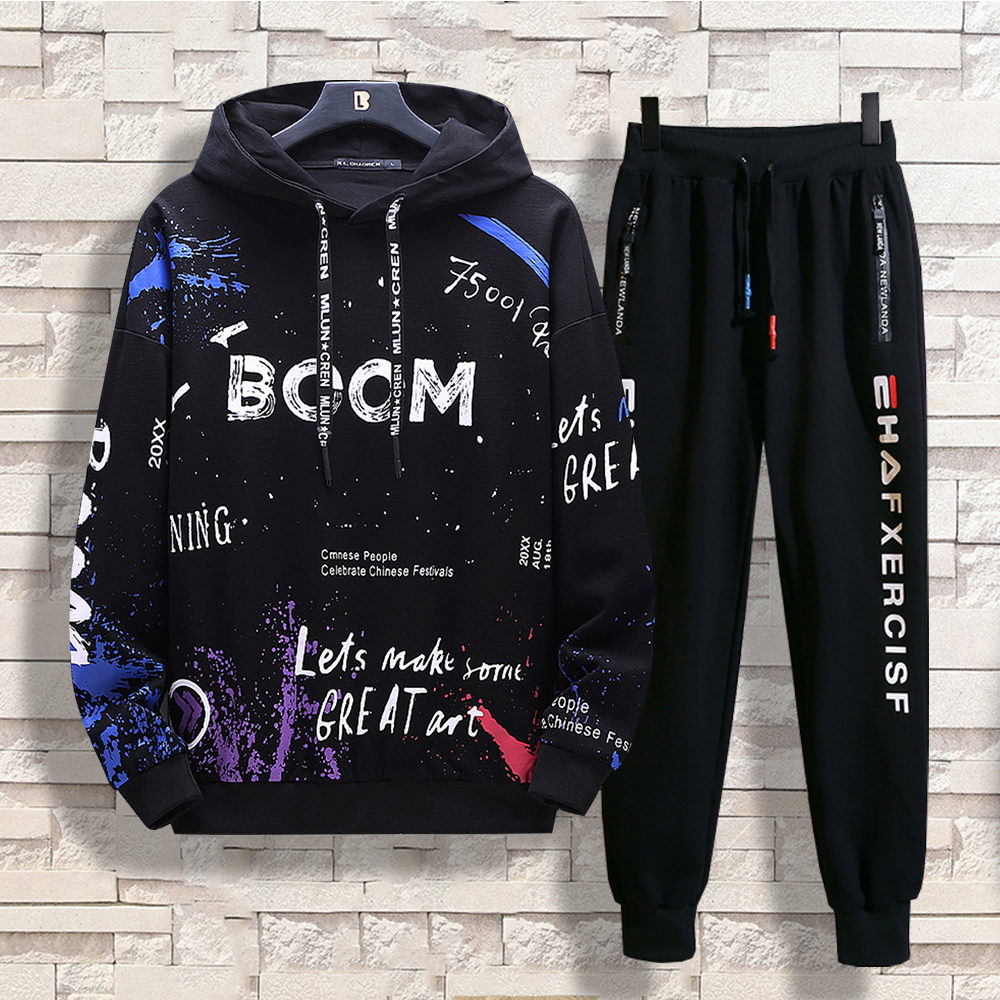 Combo Áo Hoodies Kết Hợp Quần Jogger Nam Nữ In Chữ "BOOM" Họa Tiết Trẻ Trung Thời Trang Mùa Đông Hot Trend Năm 2024 Forhimcs2 SET GHEP TOP 192 + JOGGER 75