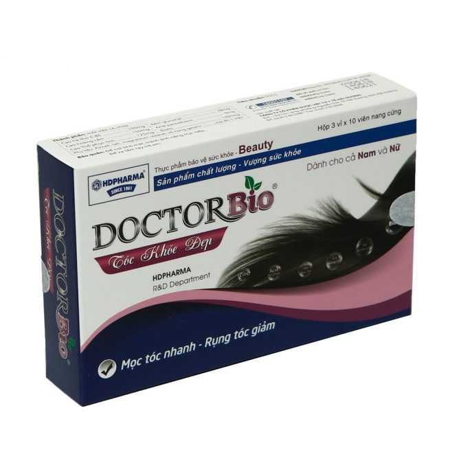 Viên uống DoctorBio tóc khỏe đẹp - Giúp giảm rụng tóc , bạc tóc - Tăng cường sức khỏe tóc - Giúp tóc bóng mượt chắc khỏe - Hộp 30 viên