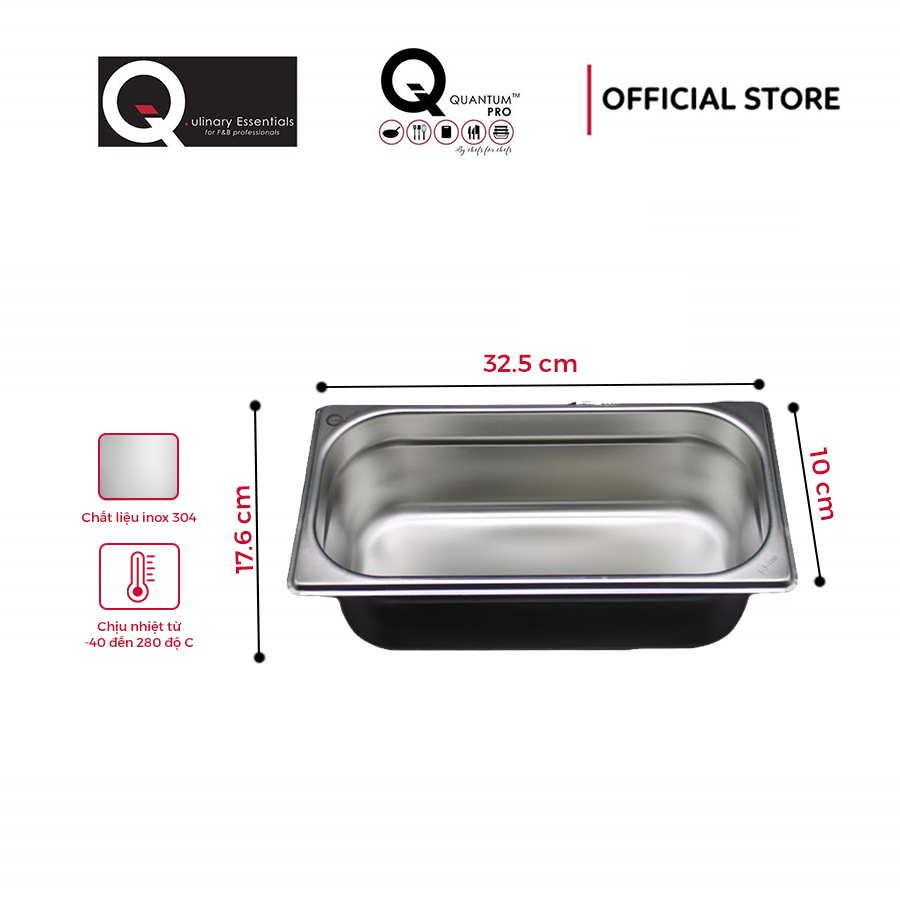 Khay Đựng Inox Quantum-Pro 325X176X100Mm