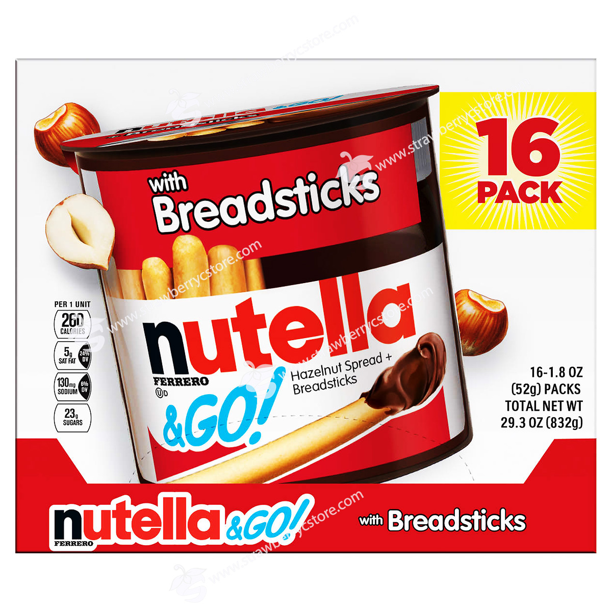 Nutella & Go Hazelnut Butter Dipping Sticks Hazelnut Spread & Breadsticks