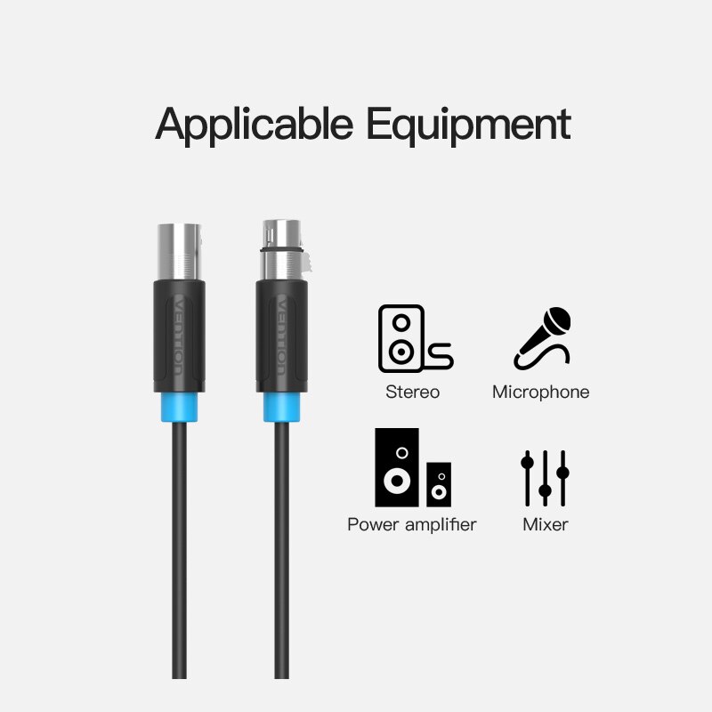 【COD】Vention XLR Cable Aux Cable Cannon Cable XLR Male to Female XLR Extension Cable for Microphone Mixer Stereo Camera Amplifier