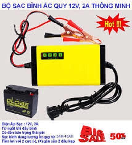 Máy Sạc Bình Ắc Quy Tự Động Cho Xe Máy (12V 2A)