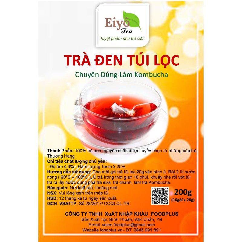 Trà Đen Túi Lọc Chuyên dùng làm Trà KOMBUCHA ( Trà đen chuyên nuôi SCOBY ).