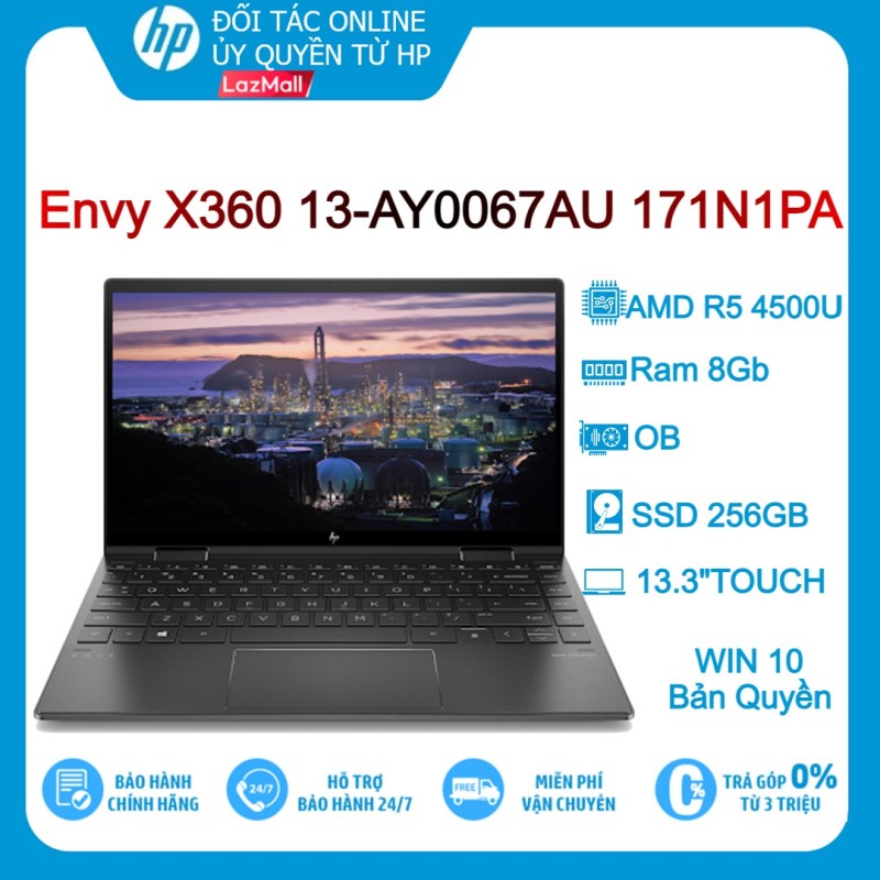 Laptop HP ENVY X360 13-AY0067AU 171N1PA (Xám Đen) R5-4500U/ 8GB/ 256GB/ 13.3″FHD/TOUCH/ OB/ Win10 - Hàng chính hãng new 100%