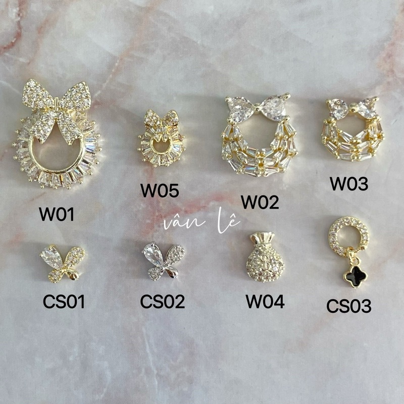 Charm đá cao cấp gắn móng tay nail