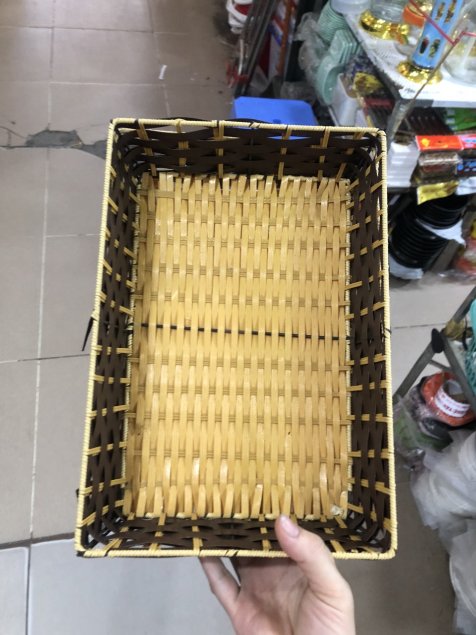 Rổ nhựa giả mây chữ nhật