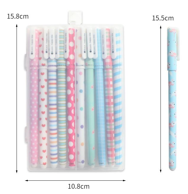 [HCM]Set bút nước họa tiết dễ thương (mực màu đen)