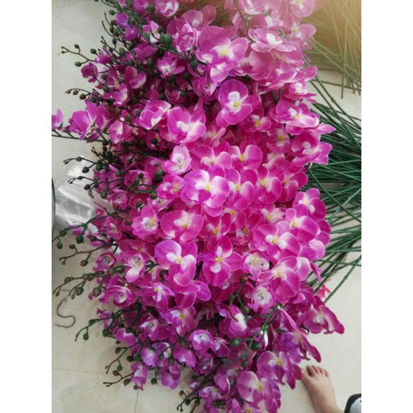Hoa giả_ Cành lan hồ điệp 9 bông