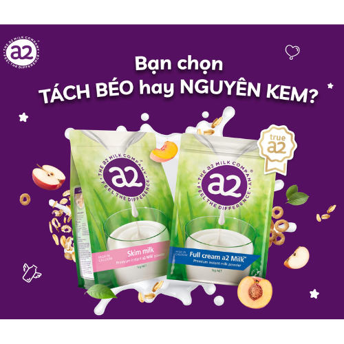 Sữa Bột A2 Fullcream và Skim Milk - 1kg (Date 2023)
