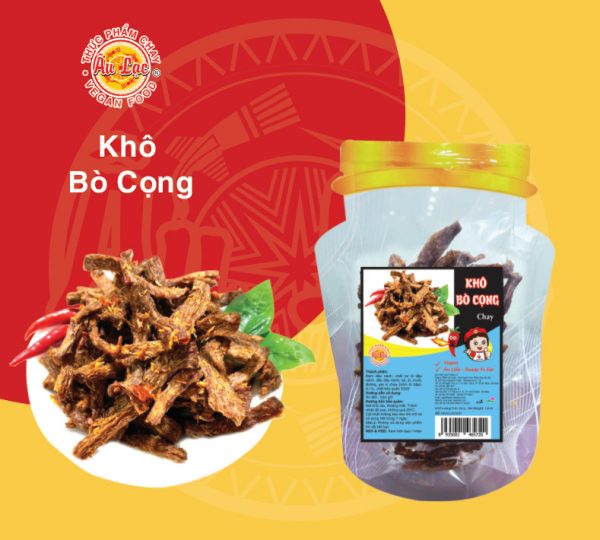 Khô bò cọng chay Âu Lạc gói 50g, dùng ăn chay ăn mặn đều được, ăn liền