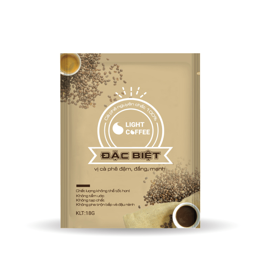 [HCM]Cà phê Đặc biệt pha phin Light Coffee túi giấy tiện lợi - Túi 18g