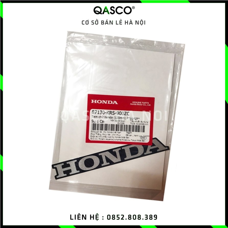 Tem chữ HONDA (120mm) WAVE 100 (87130KRS900ZC) QASCO