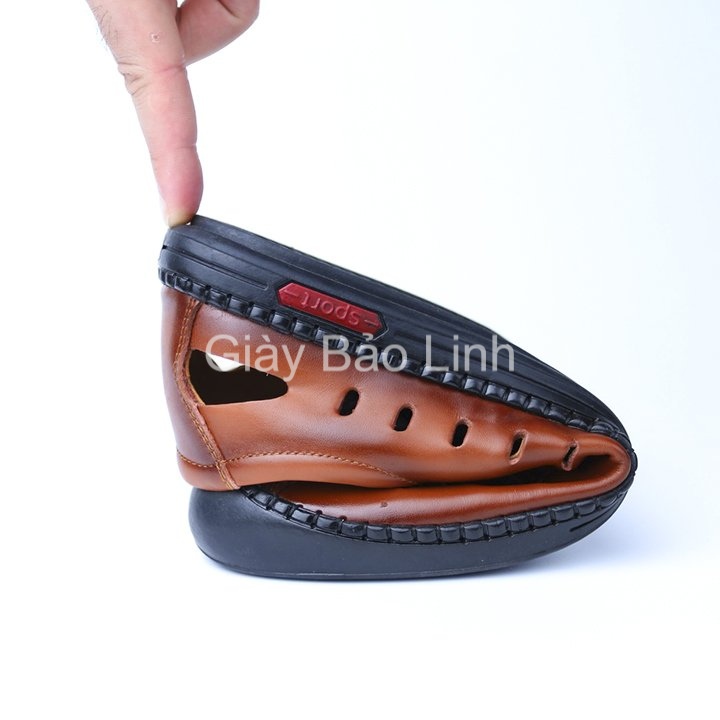 Giày Rọ Nam Bảo Linh - Lỗ Thoáng ( Rọ Nam Da Bò Đế Khâu Mềm Mã SD01)