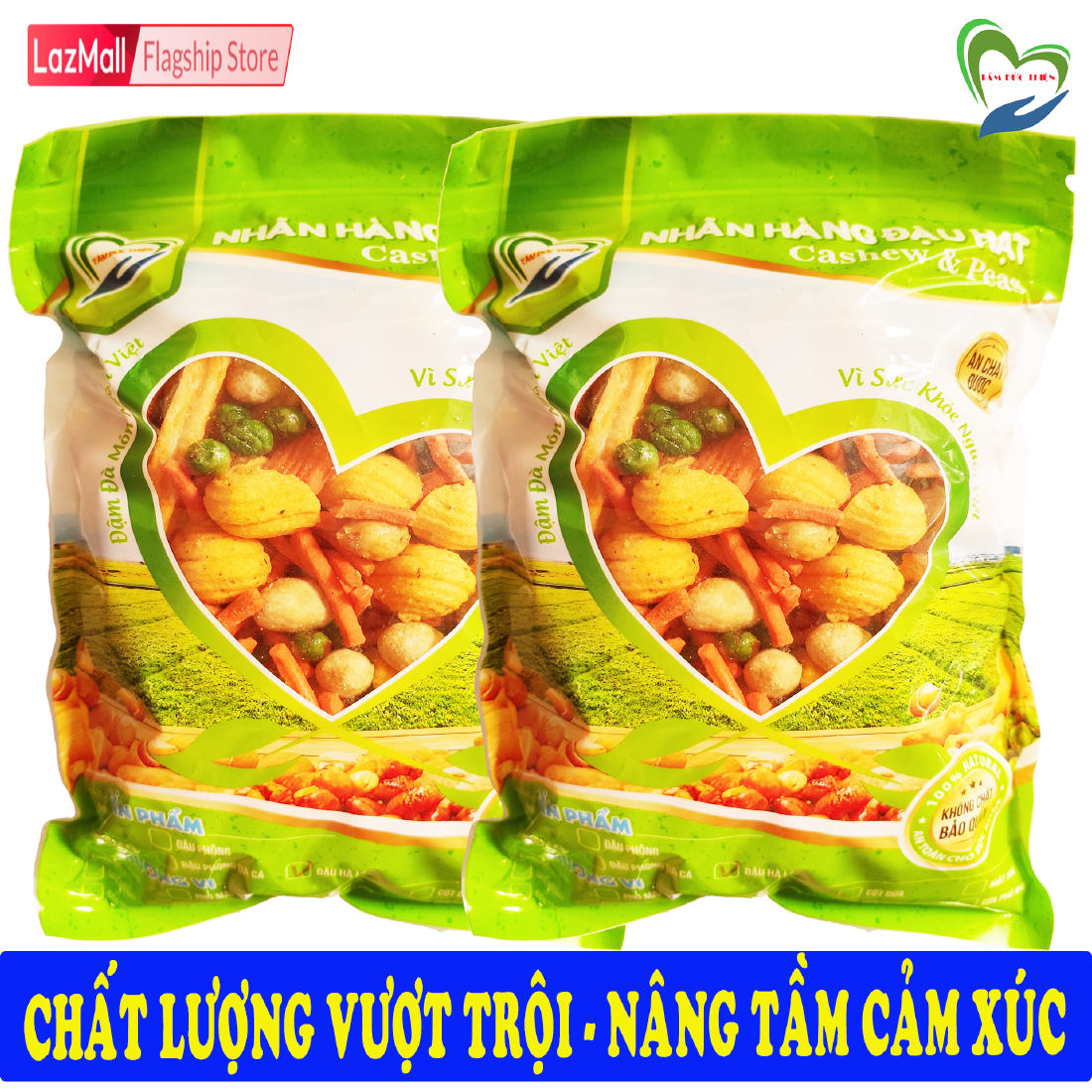 Combo 2 Túi ZIP Đậu Ngũ Cốc Thập Cẩm Funmix (Mỗi Túi ZIP 405GR) Tâm Đức Thiện Thực Phẩm Đóng Gói Đóng Hộp Ăn Liền đồ ăn vặt Lazada bánh kẹo quà Tết