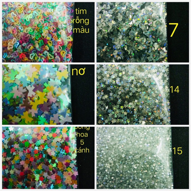 20g kim sa trăng sao phụ kiện trang trí charm slime