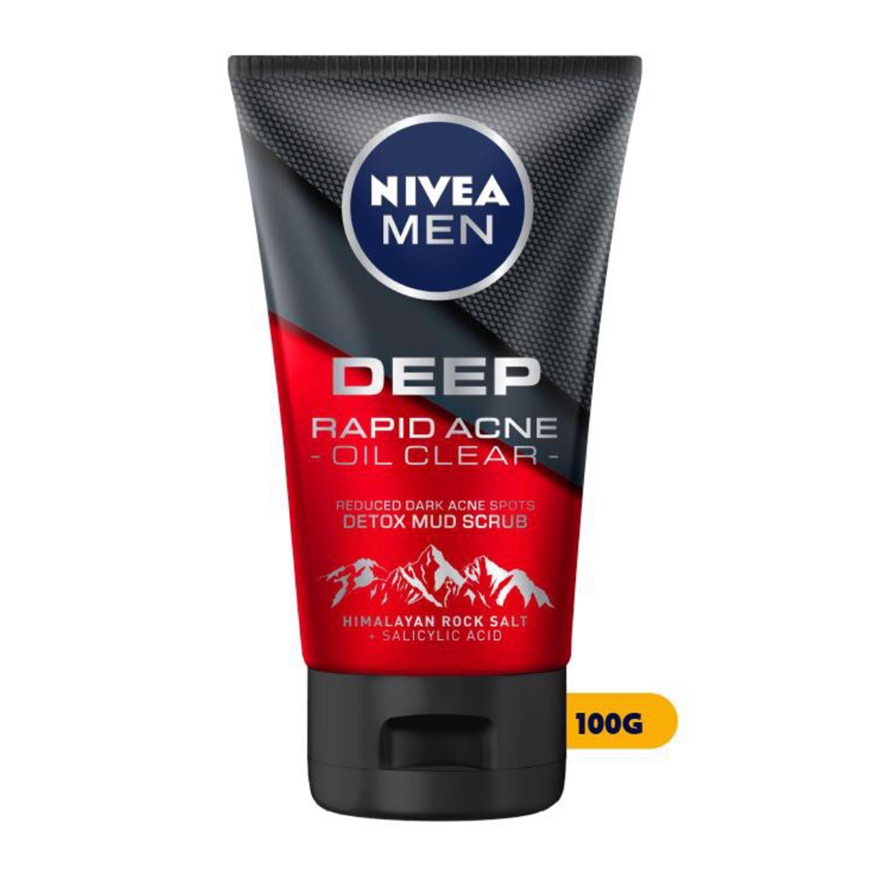 Bộ 2 Sữa rửa mặt Nivea Men Deep Rapid Acne oil Clear (100g/tuýp)