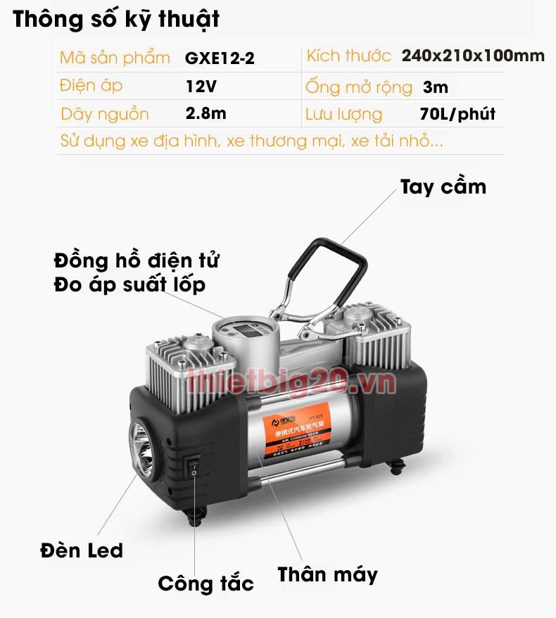 Máy bơm lốp mini 2 xi-lanh tốc độ cao 3 Phiên bản GXE12