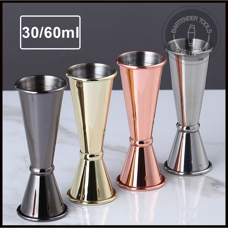 Jigger viền cao cấp 30/60ml nhiều màu | Dụng cụ bartender