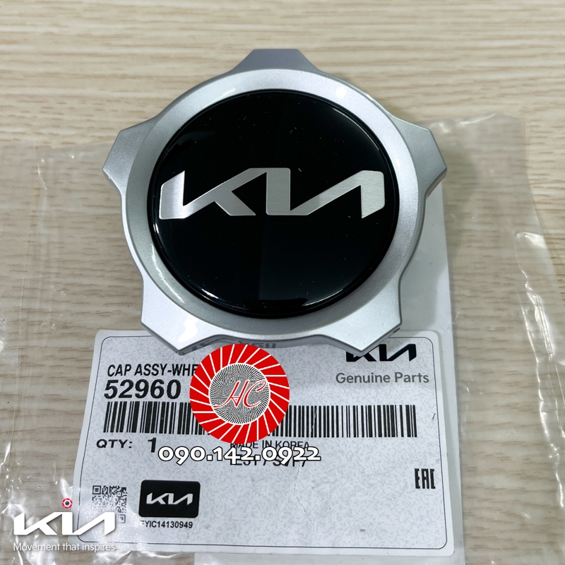 Logo ốp chụp lazang cho xe kia sonet / nhập khẩu chính hãng kia motors - hyundai mobis hàn quốc