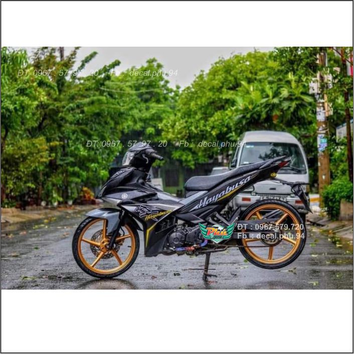 Tem rời Exciter 150 đen Hayabusa