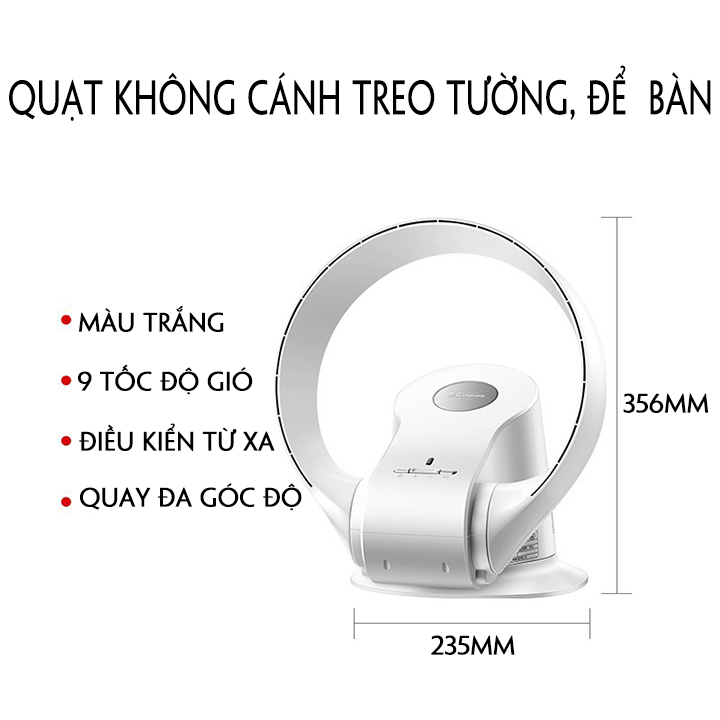 Quạt không cánh treo tường, để bàn