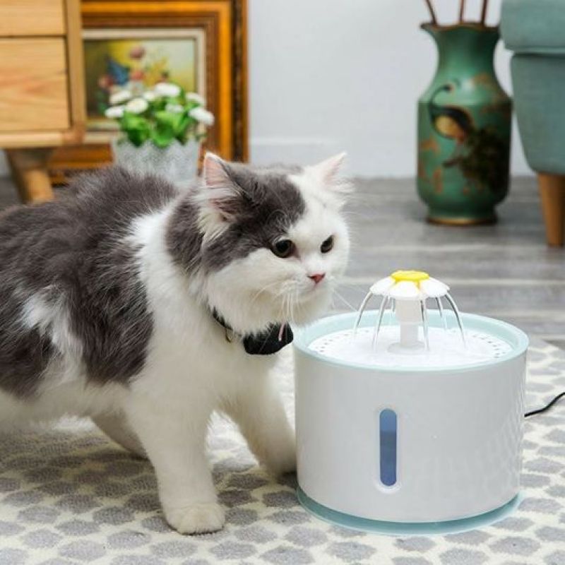 Máy phun nước tự động cho thú cưng - Bản có đèn LED và vạch xem mực nước