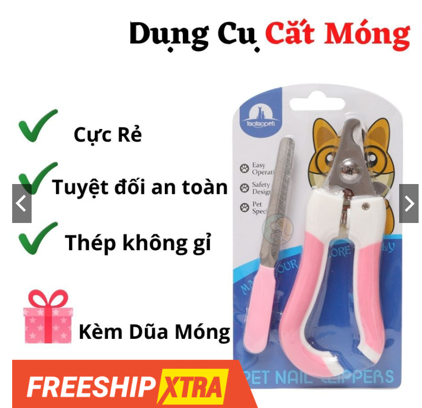 Kềm Kéo Cắt Móng Dũa Móng Chó Mèo- Thép không gỉ - Tốt - Có Lò Xo ĐỦ SIZE
