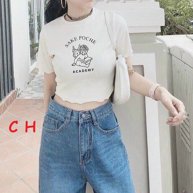 [25-27.4 Hoàn tiền 15%] ÁO CROSTOP VIỀN SAKEPOCHE SIÊU TRẺ TRUNG NĂNG  ĐỘNG CHO CÁC BẠN TRẺ- RISE SHOPP-CH