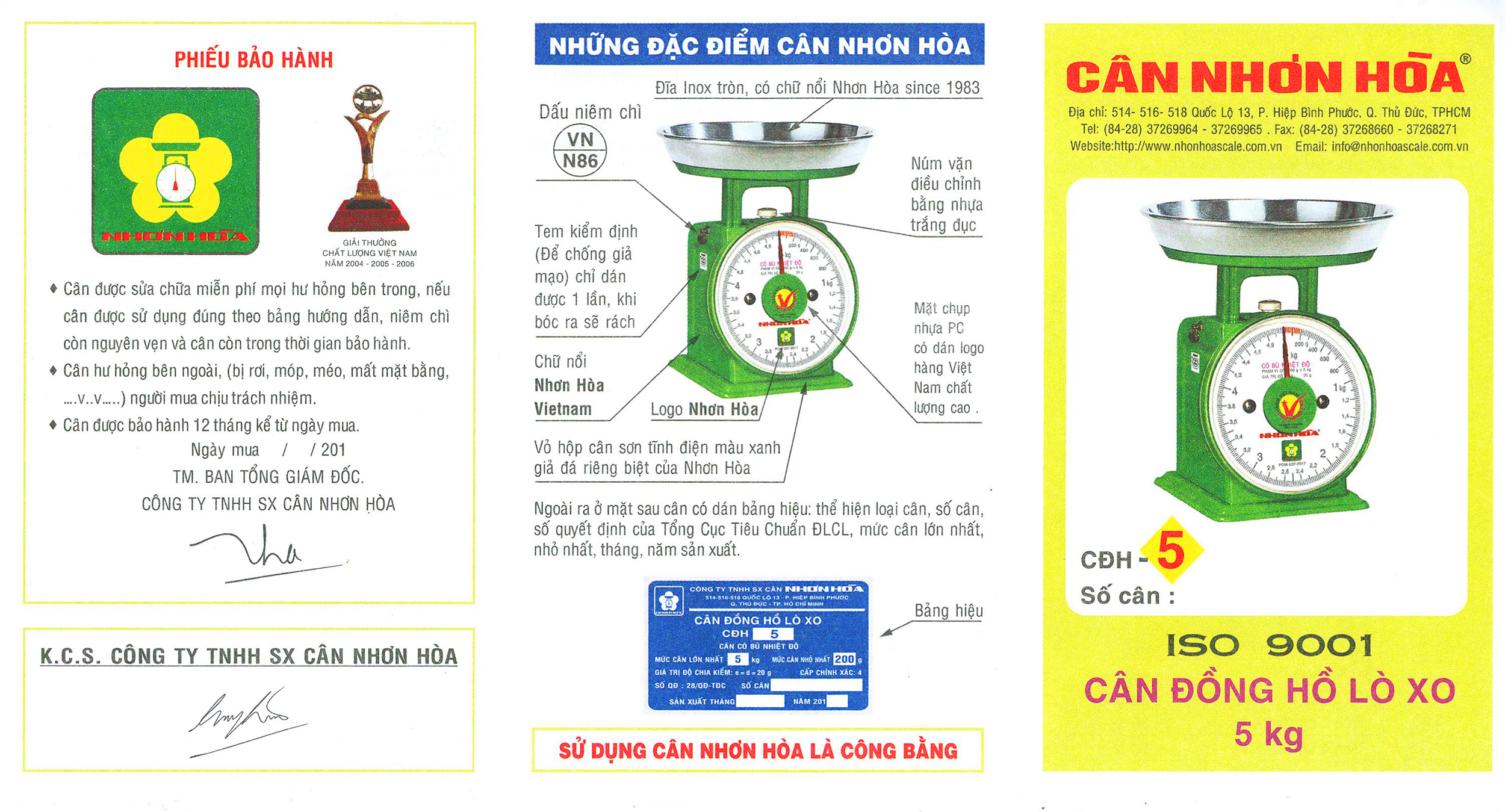 Cân Đồng Hồ Cơ Nhơn Hòa 5Kg – 150Kg | Model CĐH, Sai Số ±50g – ±500g, Mặt Số Rõ Nét, Thân Thép Sơn Tĩnh Điện, Bền Bỉ