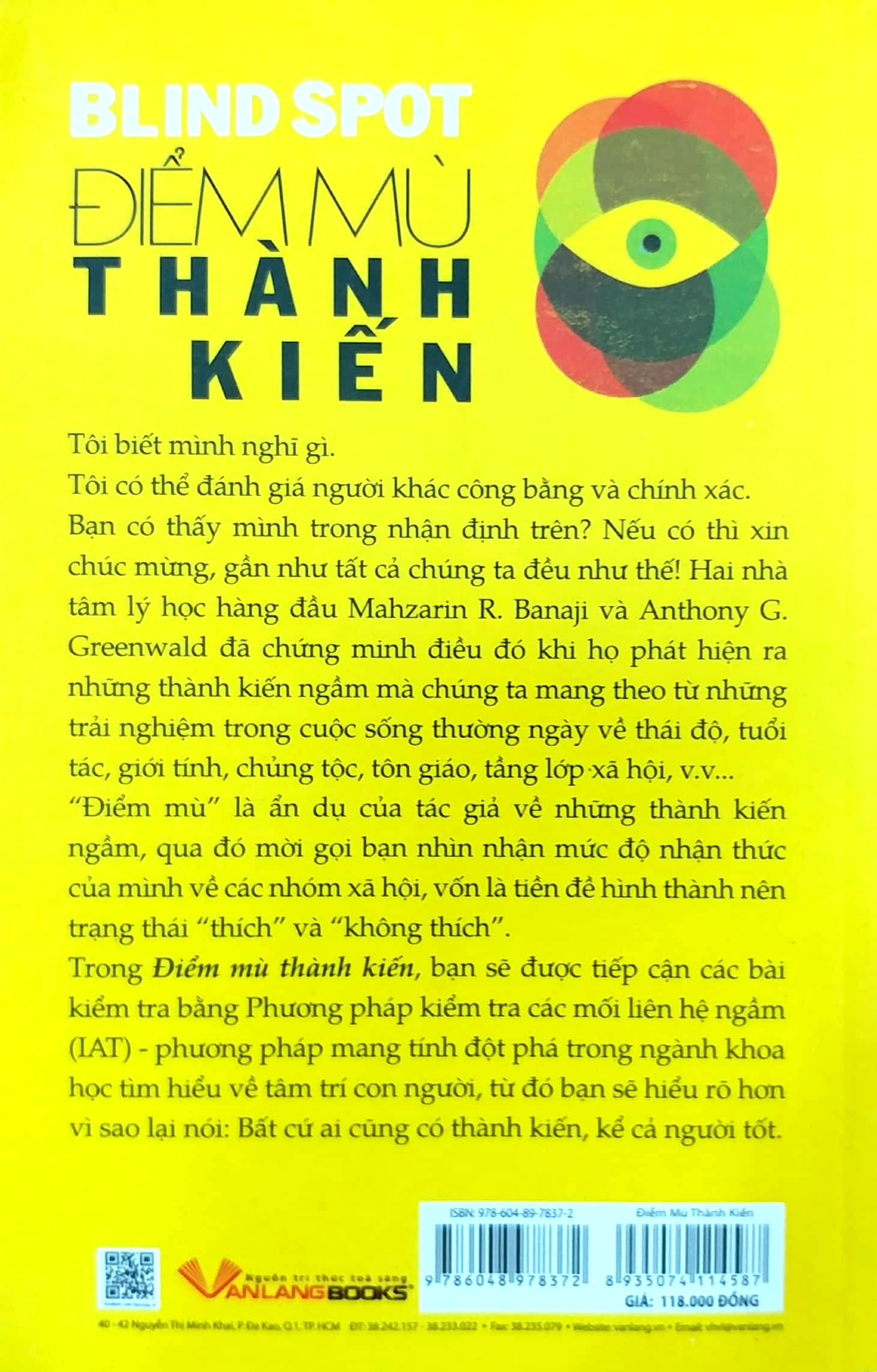 Sách - Điểm Mù Thành Kiến-Vanlangbooks