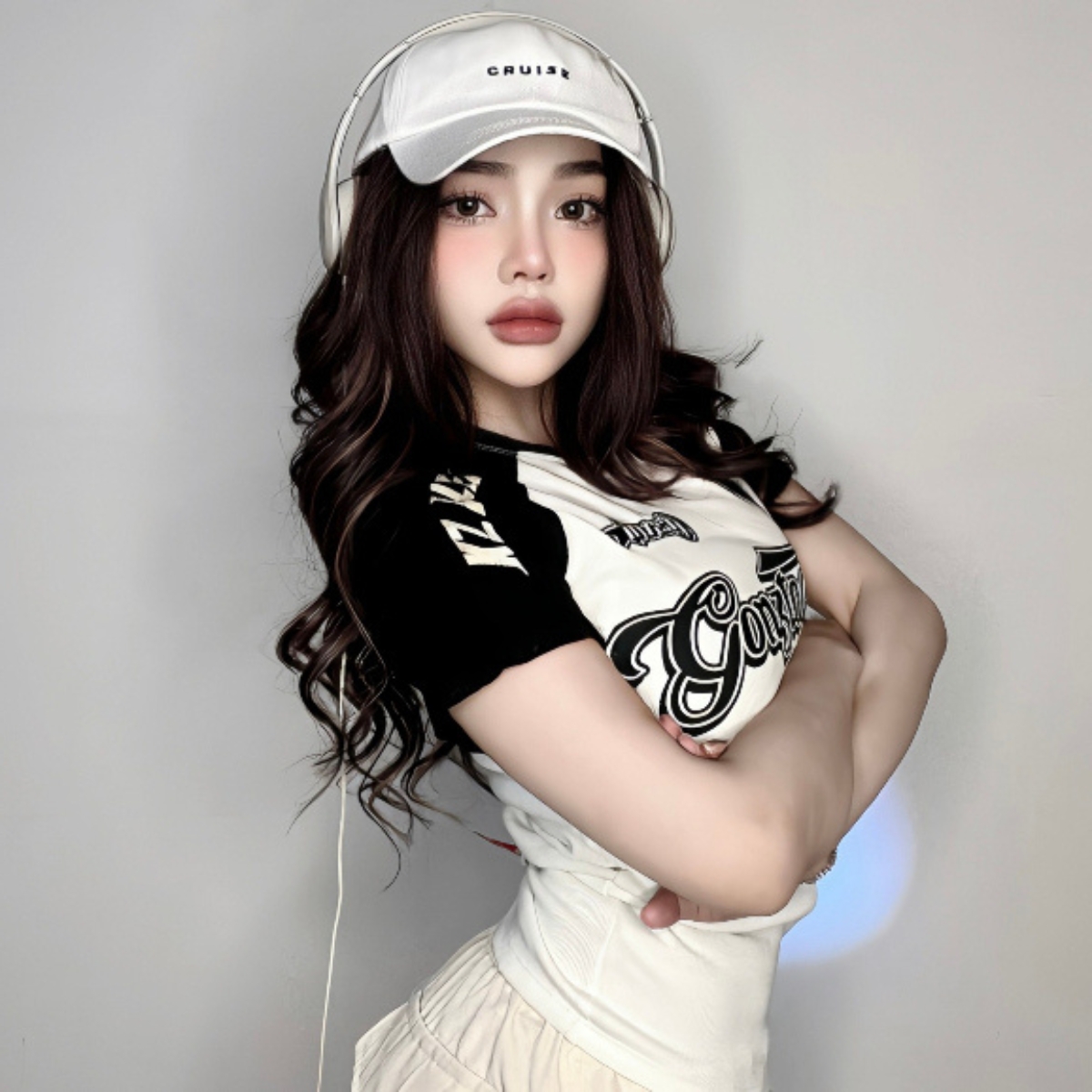 Áo thun Baby Tee tay phối màu PINKSTORE29 in chữ phong cách KZ ALIEN A5733