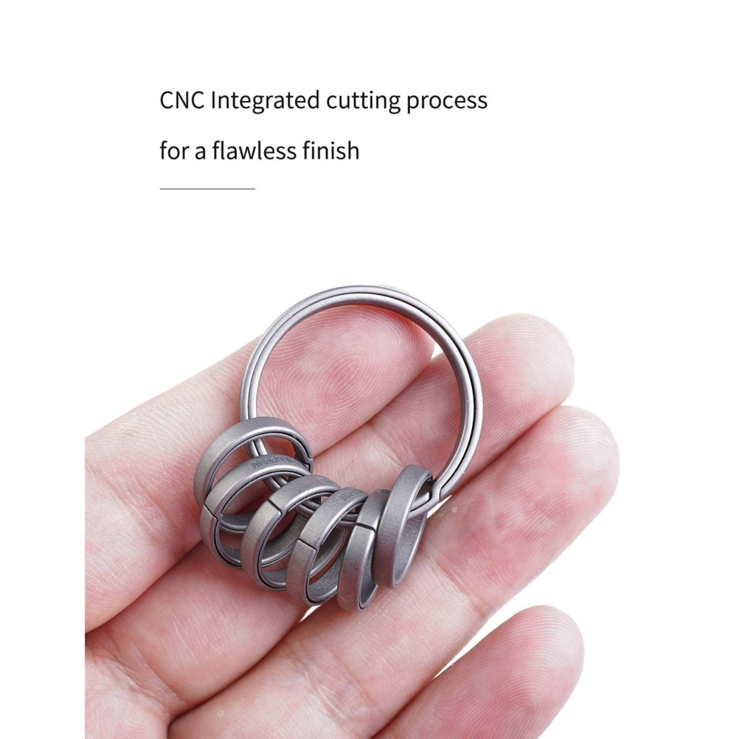 Bộ ring móc khóa titanium MecArmy CH7 ( 1 ring chủ và 6 ring phụ )
