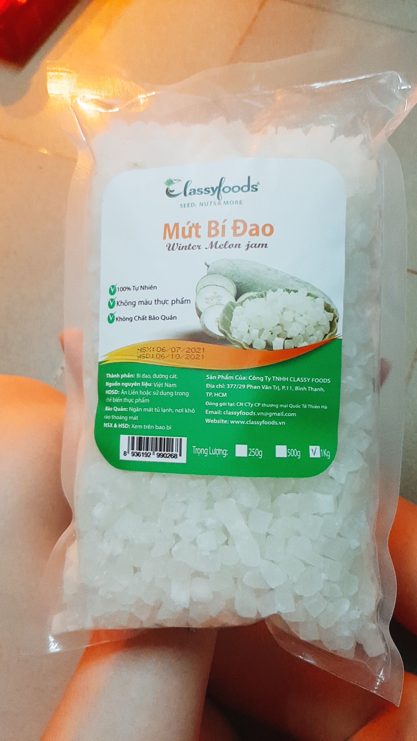 [HCM]Mứt bí đao hạt lựu 500gram