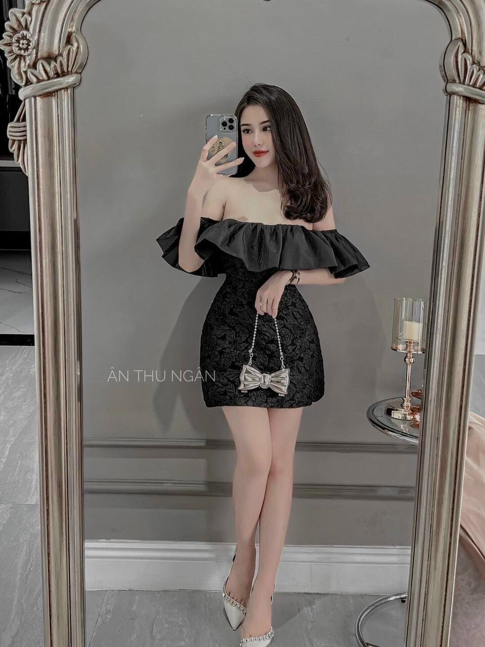 Đầm xốp bẹt vai sang chảnh