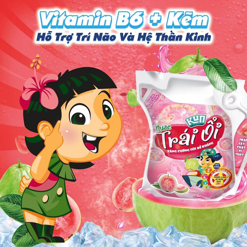 [HCM]NƯỚC ỔI KUN TÚI 110ML
