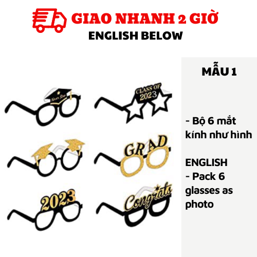 Combo phụ kiện mắt kính lễ tốt nghiệp Graduation glasses ltn17