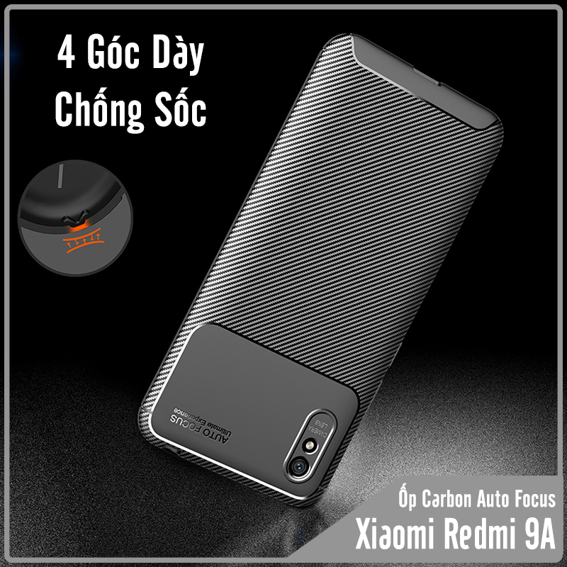 Ốp lưng cho Xiaomi Redmi 9A chống sốc Carbon