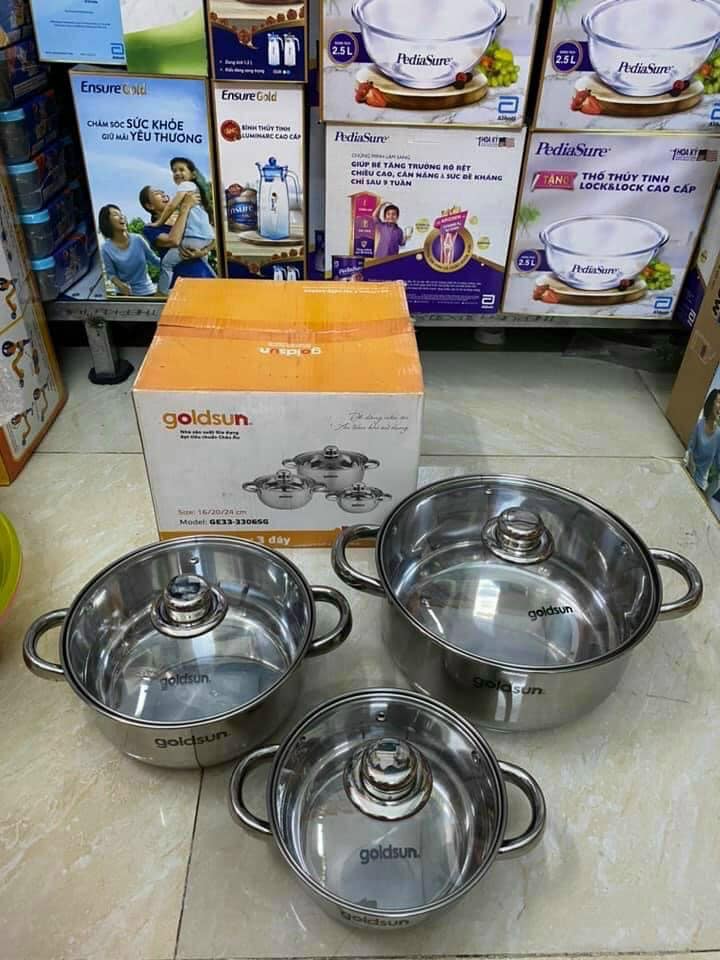 Bộ 3 nồi INOX GOLDSUN