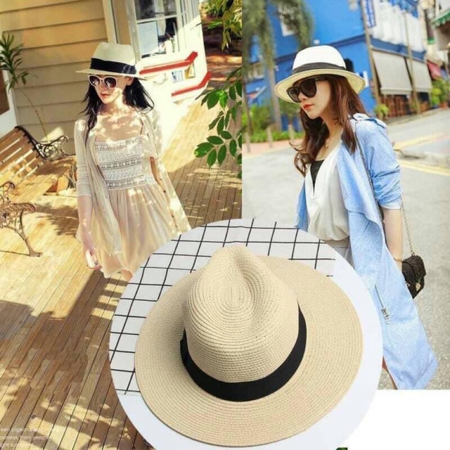 Mũ cói/Nón cói phớt nam nữ panama