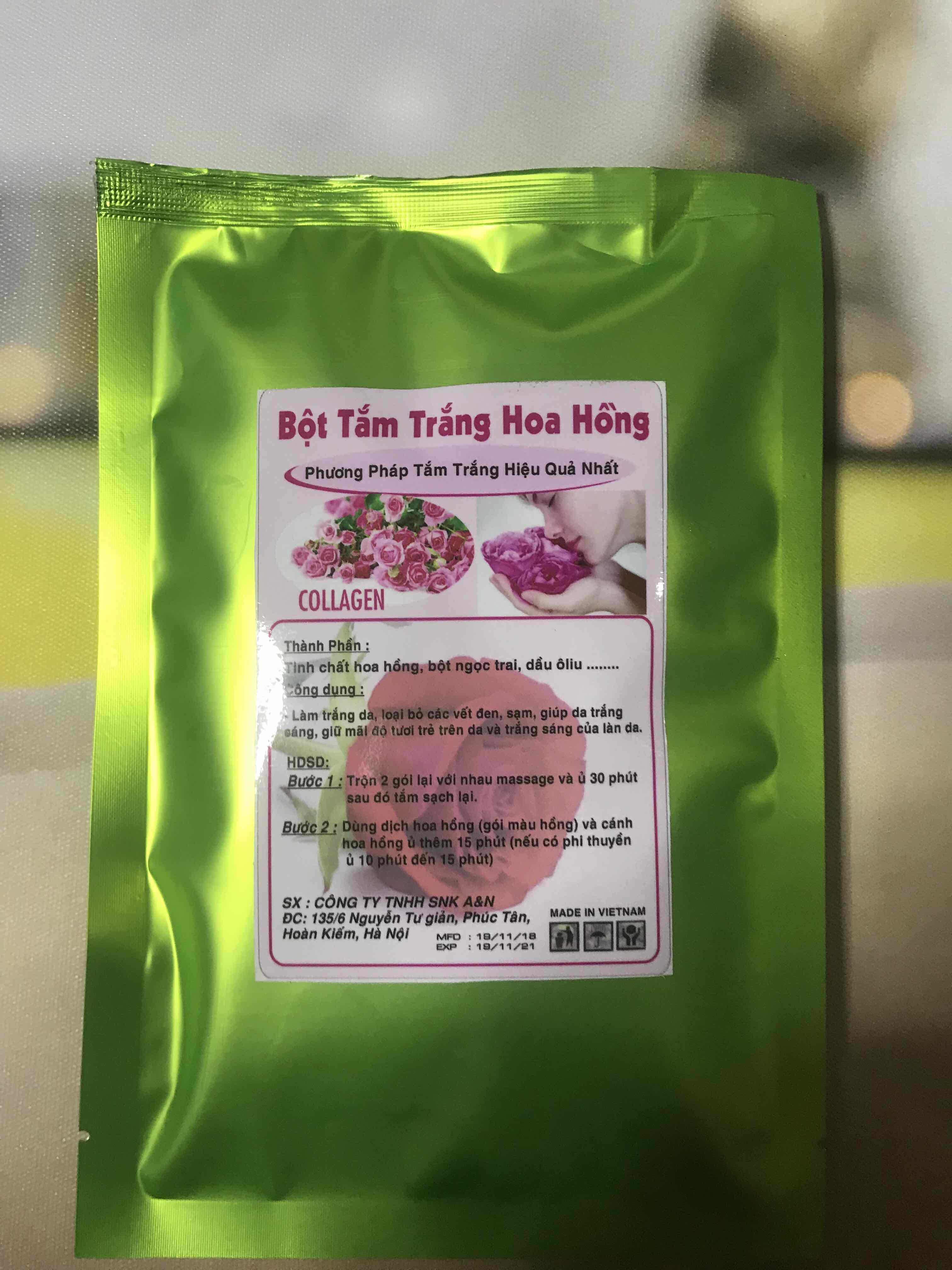[HCM]Bột Tắm Trắng Hoa Hồng COLLAGEN