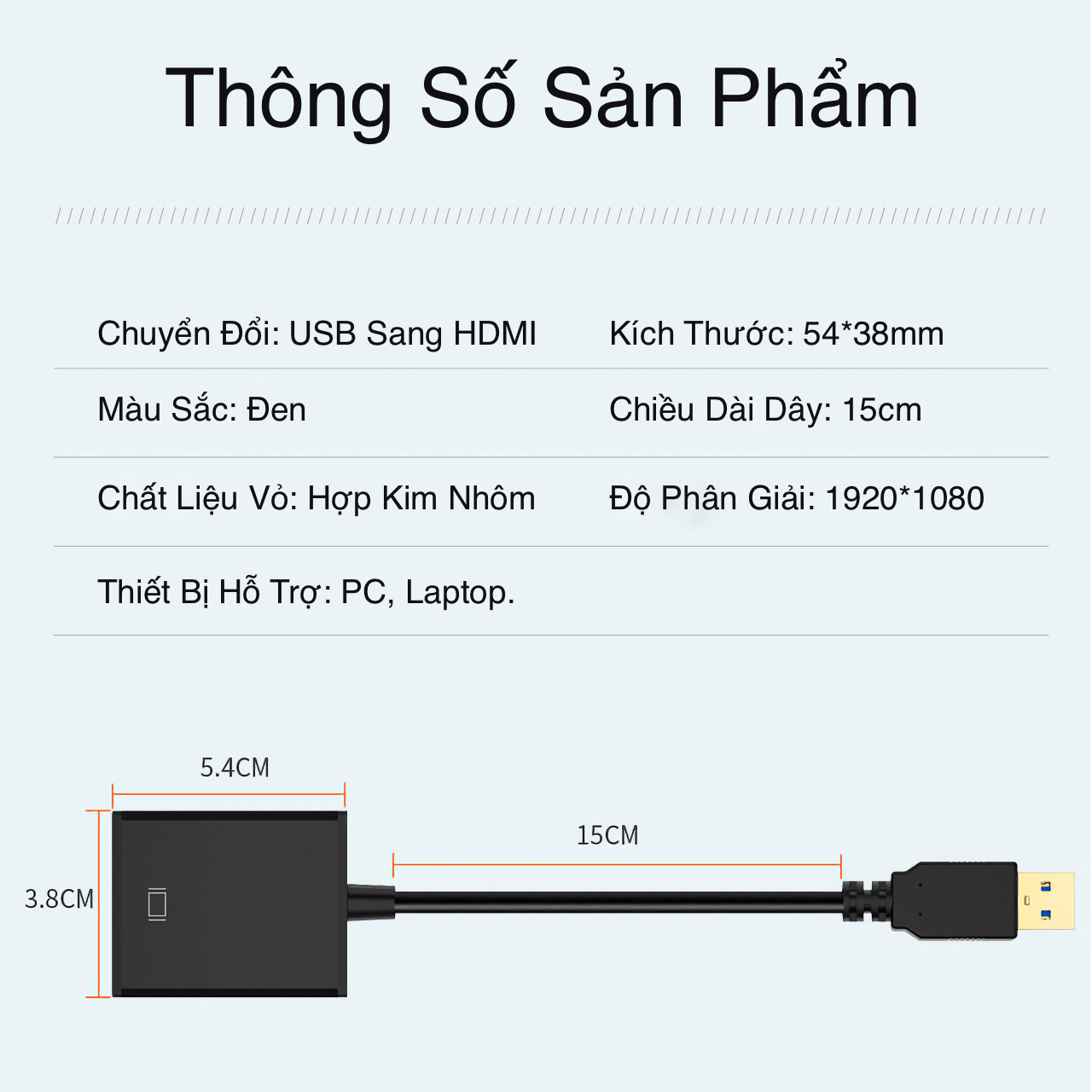 USB To HDMI, Đầu Chuyển USB 3.0 Sang HDMI