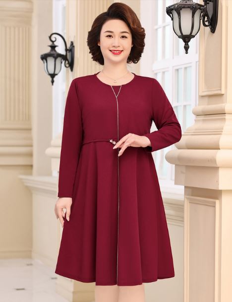 Đầm xòe quý cô trung niên bigsize sang trọng - BS29922