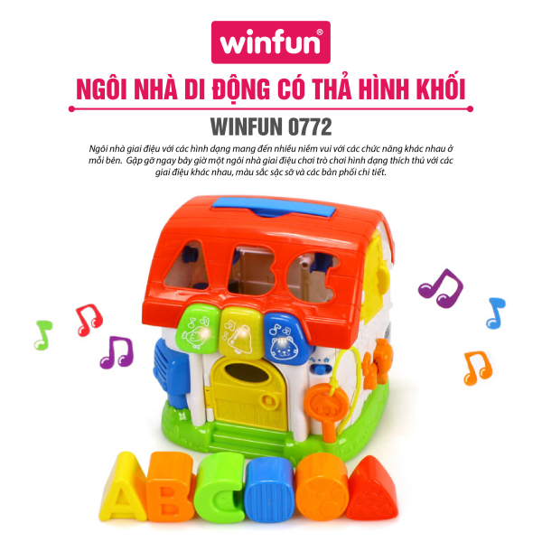 Đồ chơi trẻ em ngôi nhà di động có thả hình khối Winfun 0772 - Hàng chính hãng