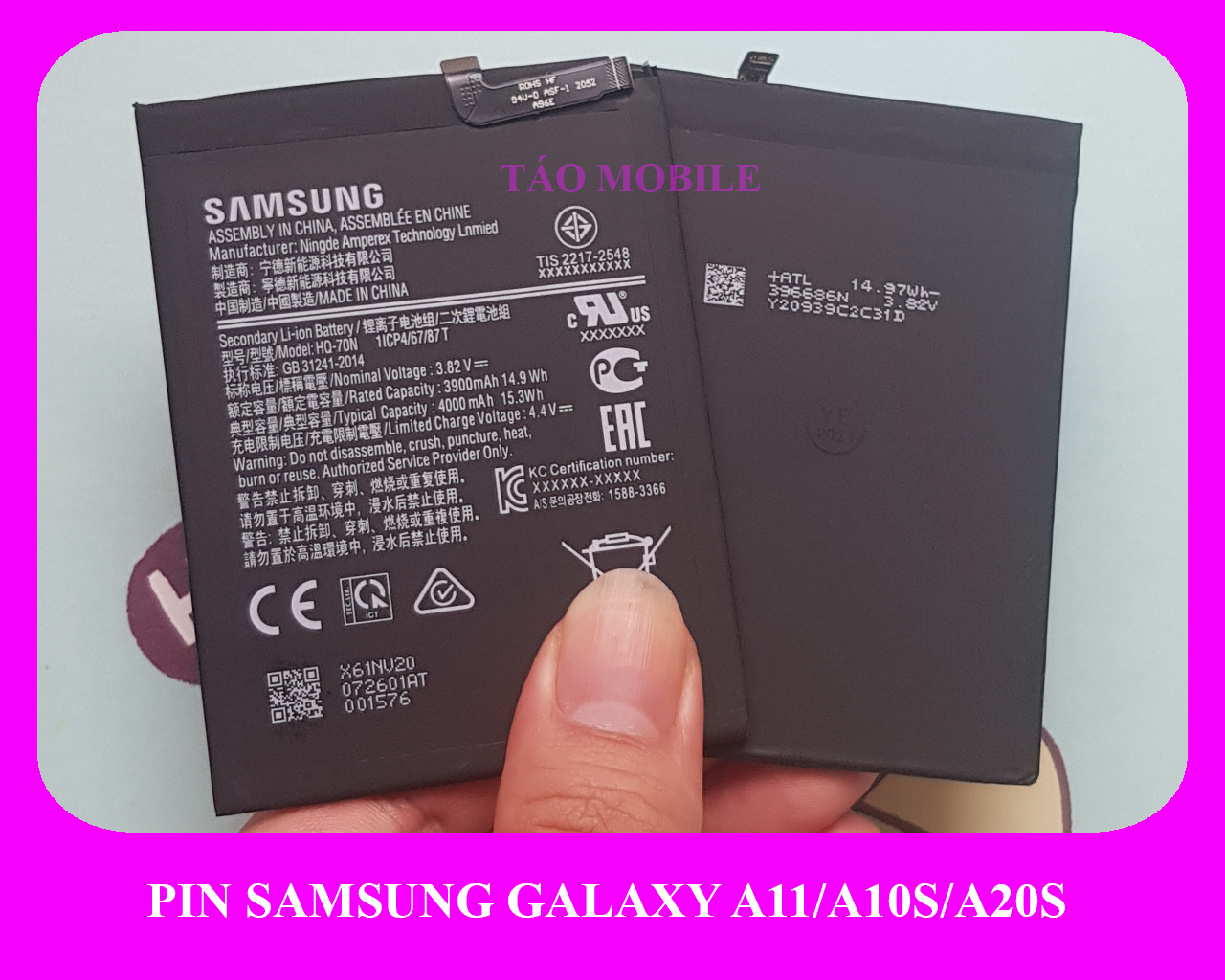 Pin samsung galaxy a11 a10s a20s công ty