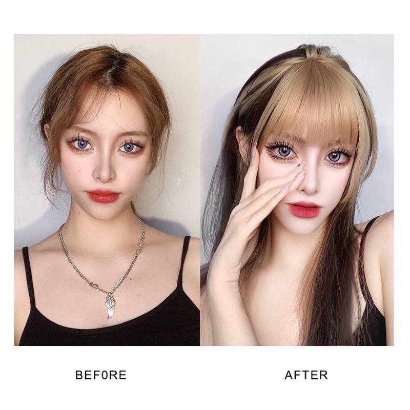 tóc mái giả Jennie - màu vàng kim