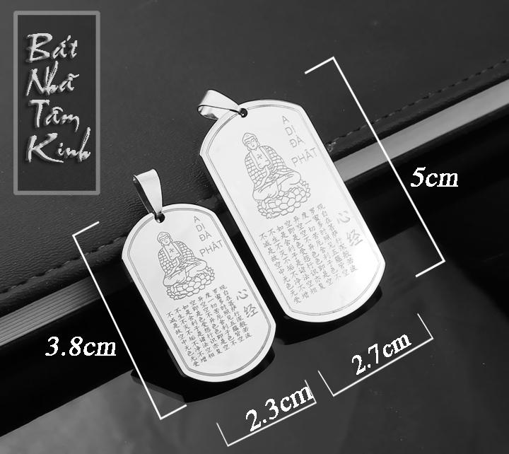 MẶT DÂY CHUYỀN TITAN BÁT NHÃ TÂM KINH MÀU TRẮNG hợp phong thủy, cầu bình an mang may mắn